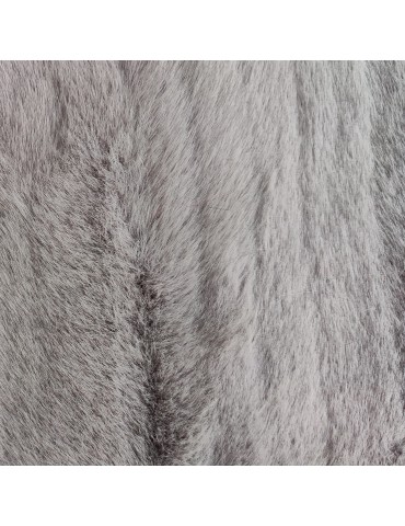 Silver 1" Vertical Stripe Super Luxury Faux Fur Fabric