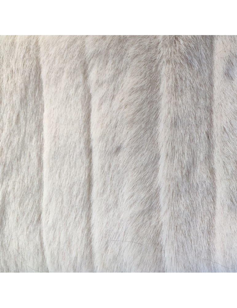 Beige 1" Vertical Groove Super Luxury Faux Fur Fabric