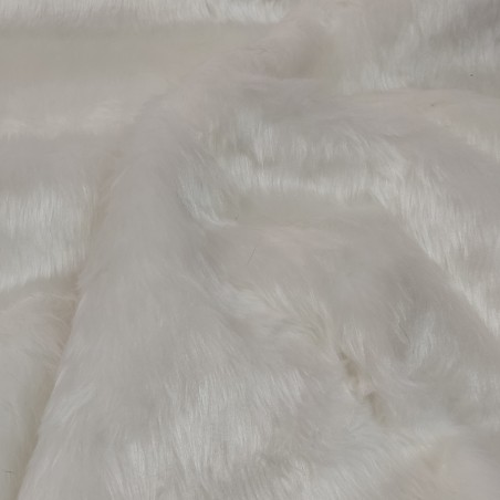 White Standard Short Pile Faux Fur Fabric