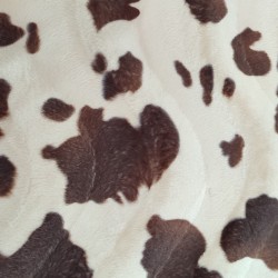 Brown Cow Jacquard Fur Fabric - R2 Quality