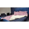 Cherry Striped Faux Fur With Cream Patterned Lining High Quality Super Deluxe Throw