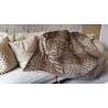 Tan Leopard Faux Fur With Tan Lining High Quality Super Deluxe Throw