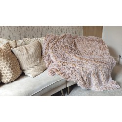 Mongolian Tan & White With Oatmeal Lining High Quality Super Deluxe Throw