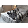 Grey Italian Wolf With Black Polar Fleece Lining - High Quality Super Deluxe Throw