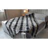 Grey Italian Wolf With Black Polar Fleece Lining - High Quality Super Deluxe Throw