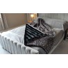 Grey Leopard Faux Fur With Black Lining - High Quality Super Deluxe Throw