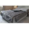 Grey Leopard Faux Fur With Black Lining - High Quality Super Deluxe Throw